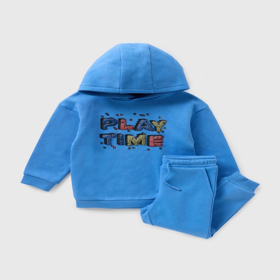 Boys Blue Play Time Hoodie & Jogging Bottom Set (1-7yrs)