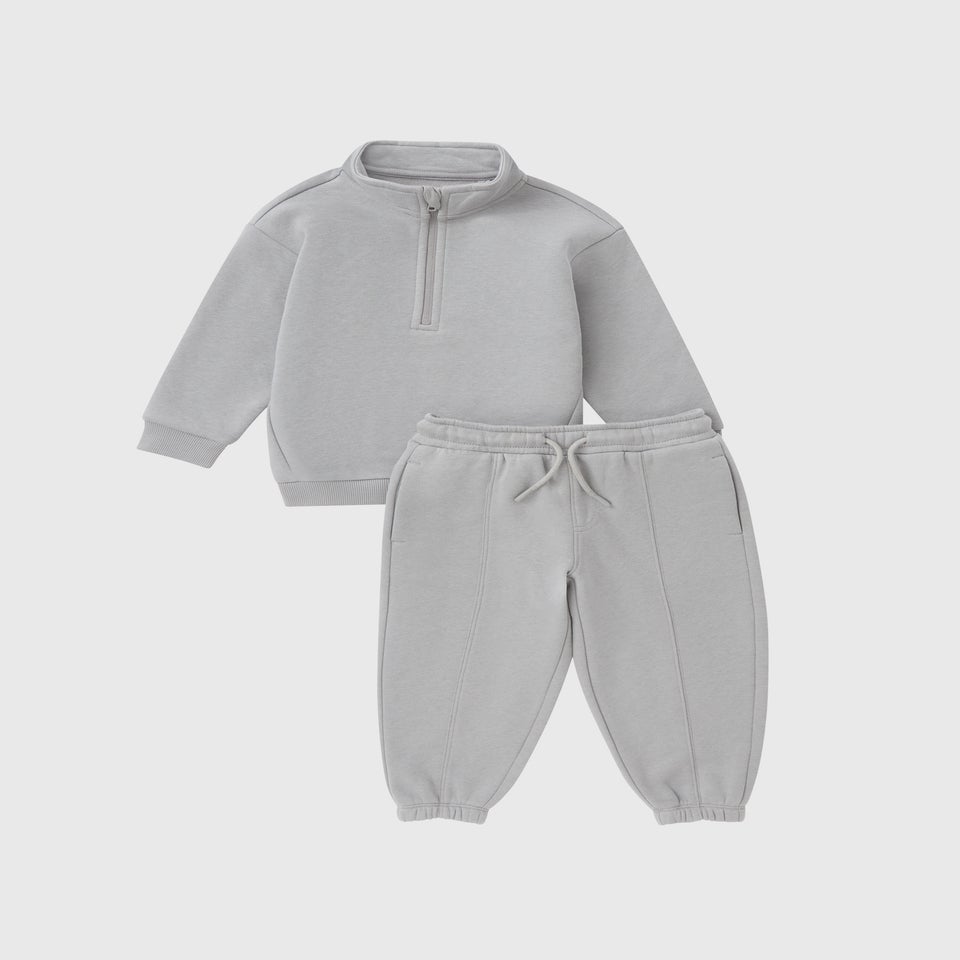 Boys Grey Funnel Neck Top and Jogger Set (1-7 Years)