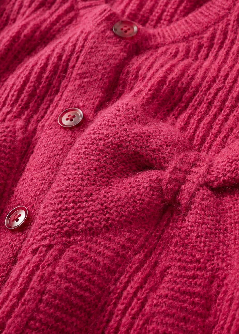 Girls Pink Bow Knitted Cardigan (7-15yrs)