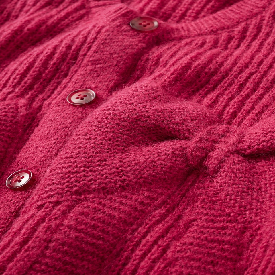 Girls Pink Bow Knitted Cardigan (7-15yrs)