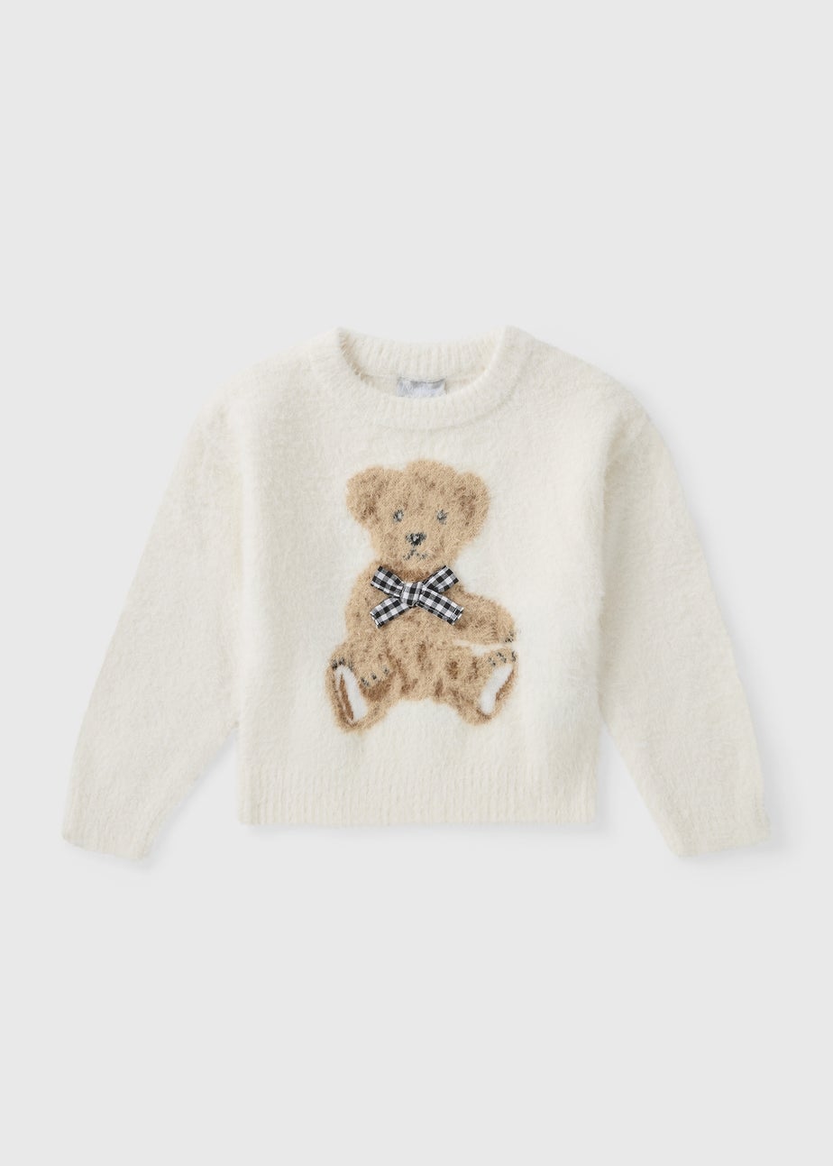 Girls Cream Bear Jumper (7-15yrs)