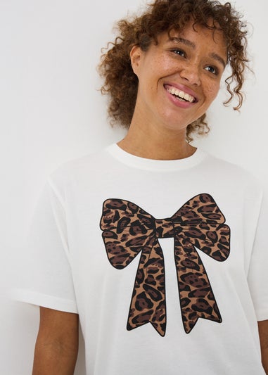 Black Leopard Bow Pyjama Set