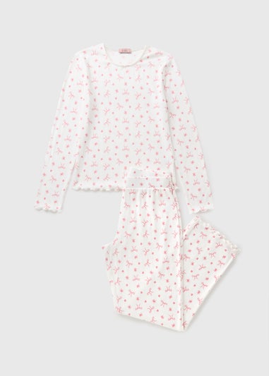 Pink Bow Pointelle Pyjama Set