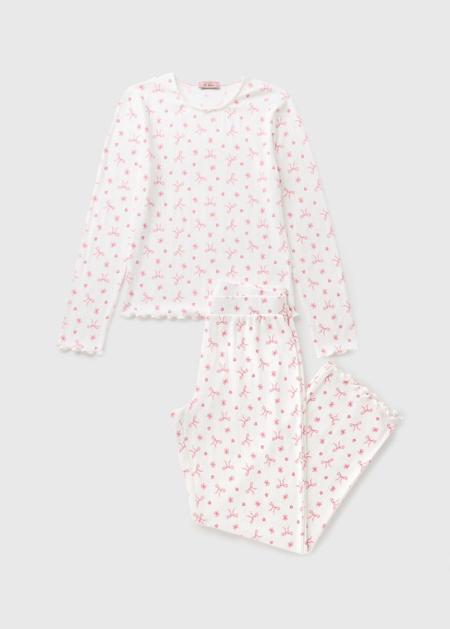 Pink Bow Pointelle Pyjama Set