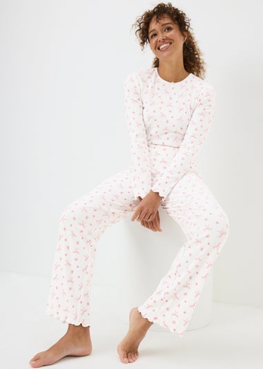 Pink Bow Pointelle Pyjama Set