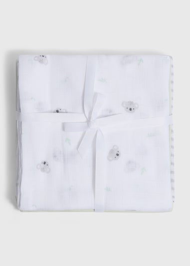 3 Pack Baby Grey Koala Muslin Cloths