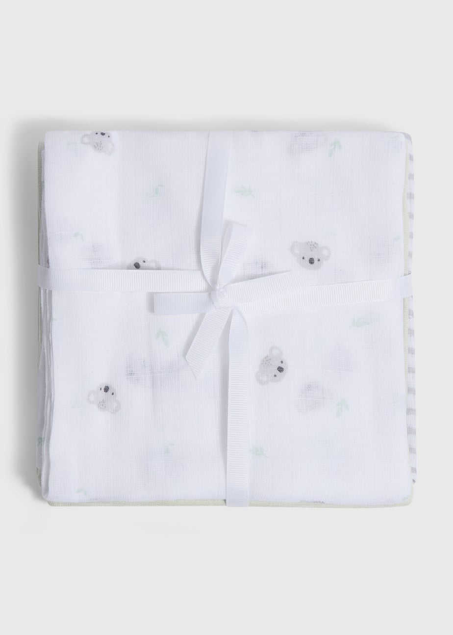 3 Pack Baby Grey Koala Muslin Cloths