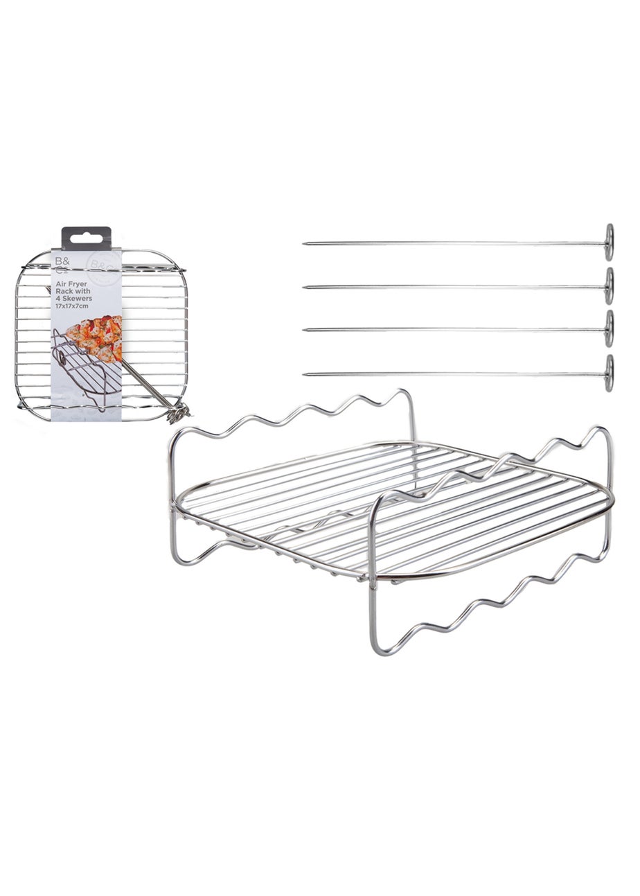 B&Co Air Fryer Rack With 4 Skewers