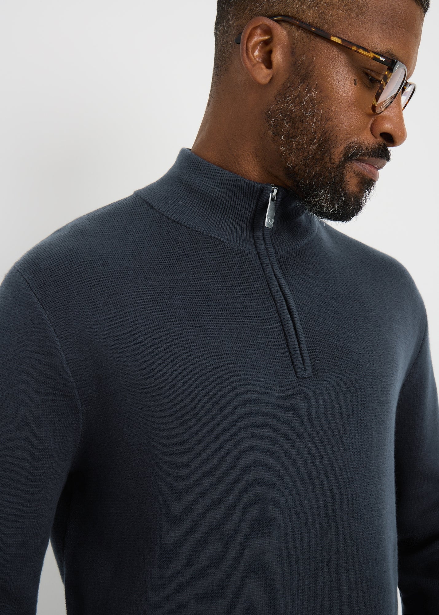 Lincoln Navy 1/4 Zip Jumper - Matalan