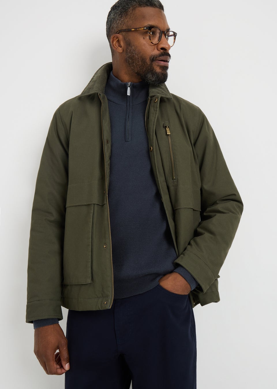 Lincoln Navy 1/4 Zip Jumper