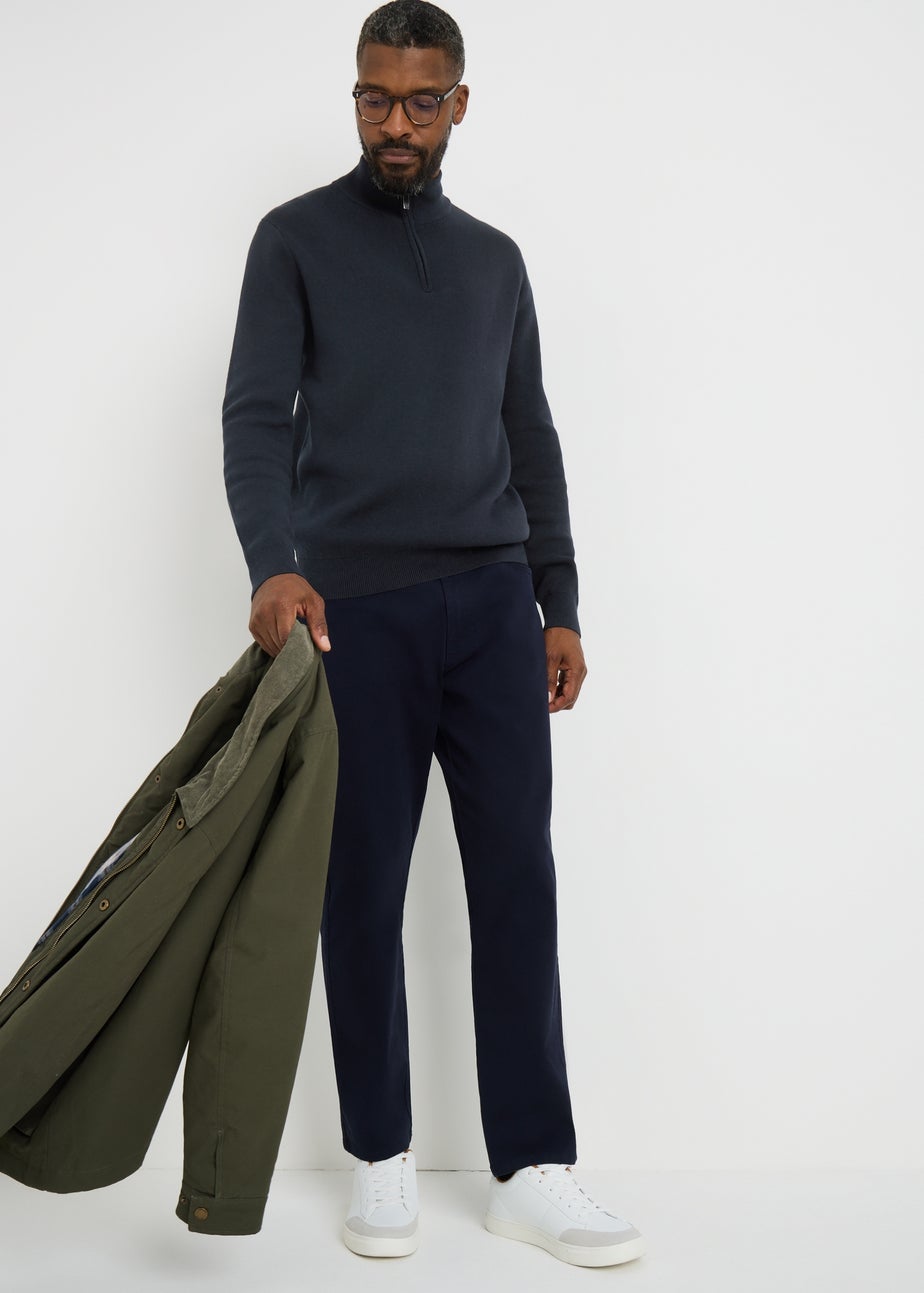 Lincoln Navy 1/4 Zip Jumper