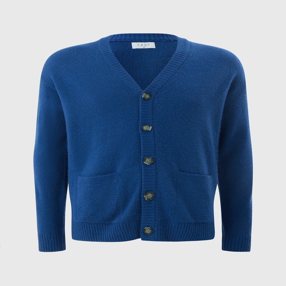 Blue Ribbed Cardigan