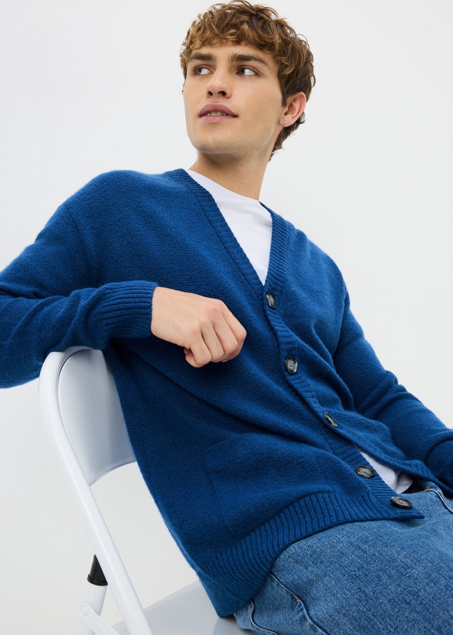 Blue Ribbed Cardigan