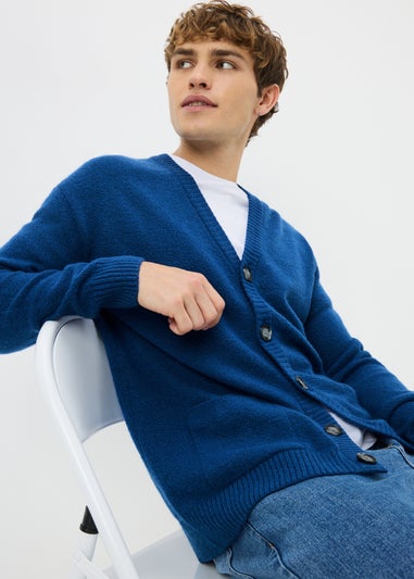 Blue Ribbed Cardigan