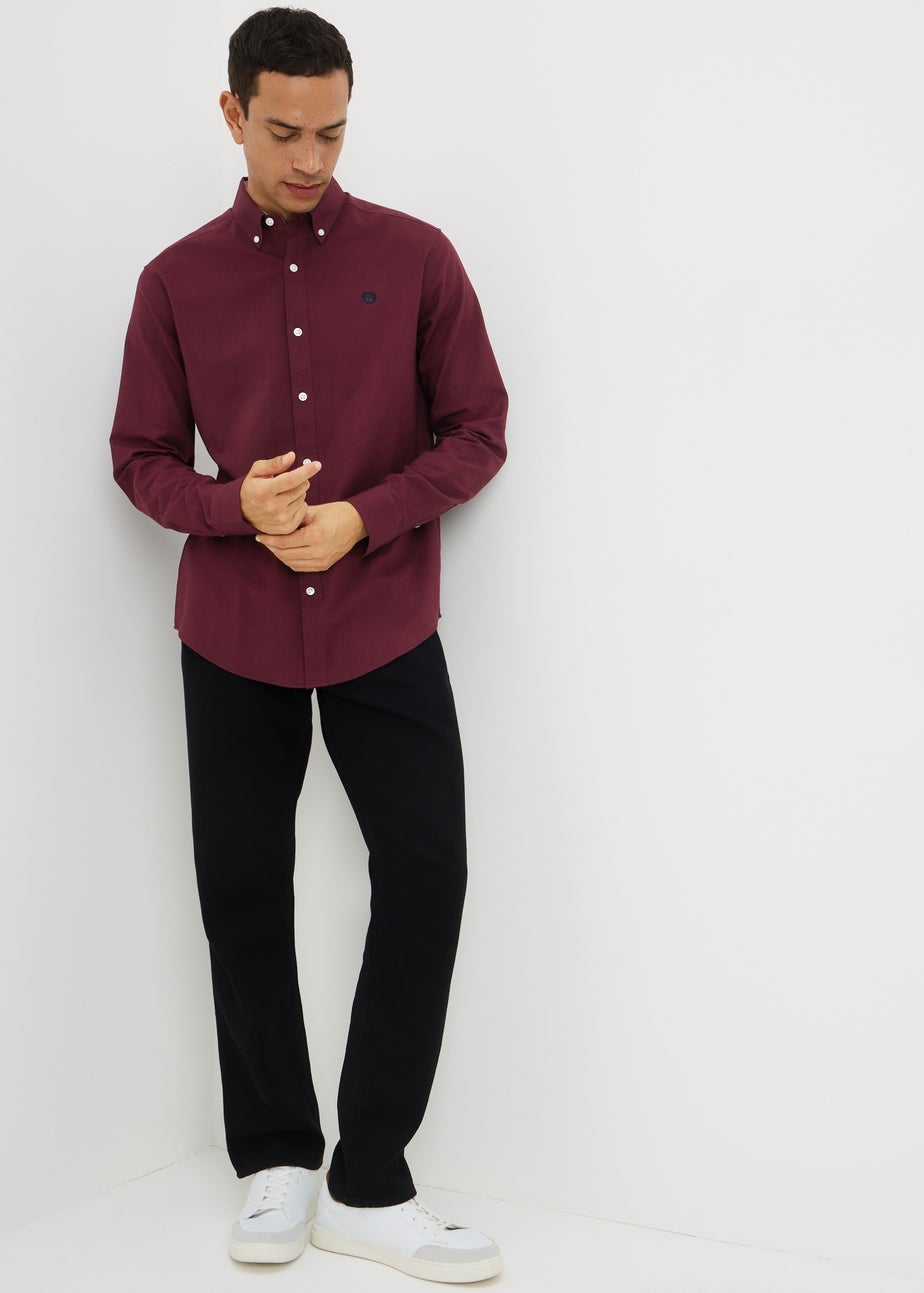 Burgundy Oxford Plain Shirt