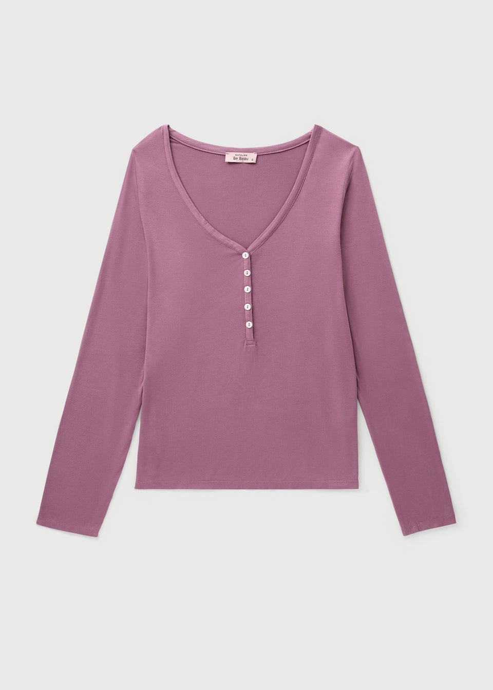 Plum Henley Long Sleeve Pyjama Top