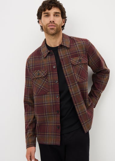 Burgundy Check Overshirt