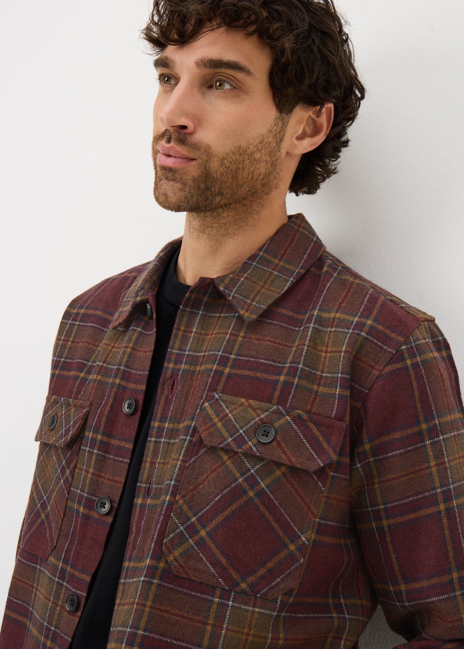 Burgundy Check Overshirt