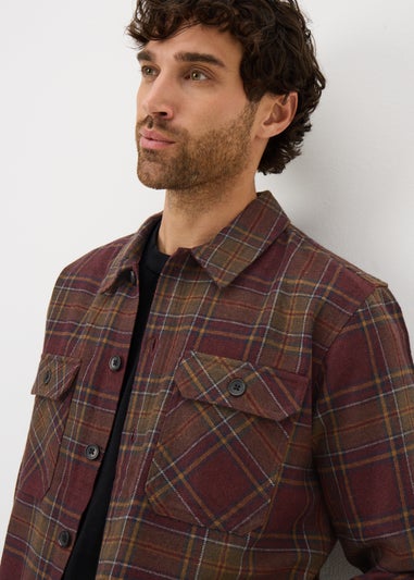 Burgundy Check Overshirt