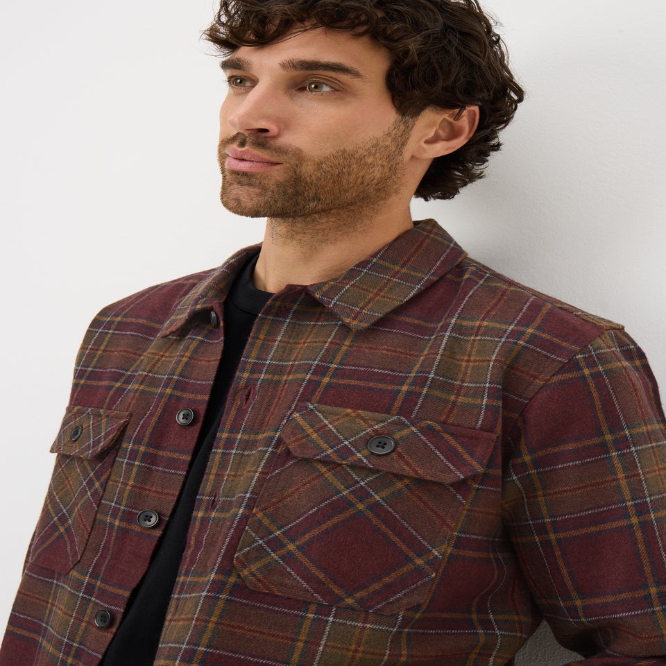 Burgundy Check Overshirt