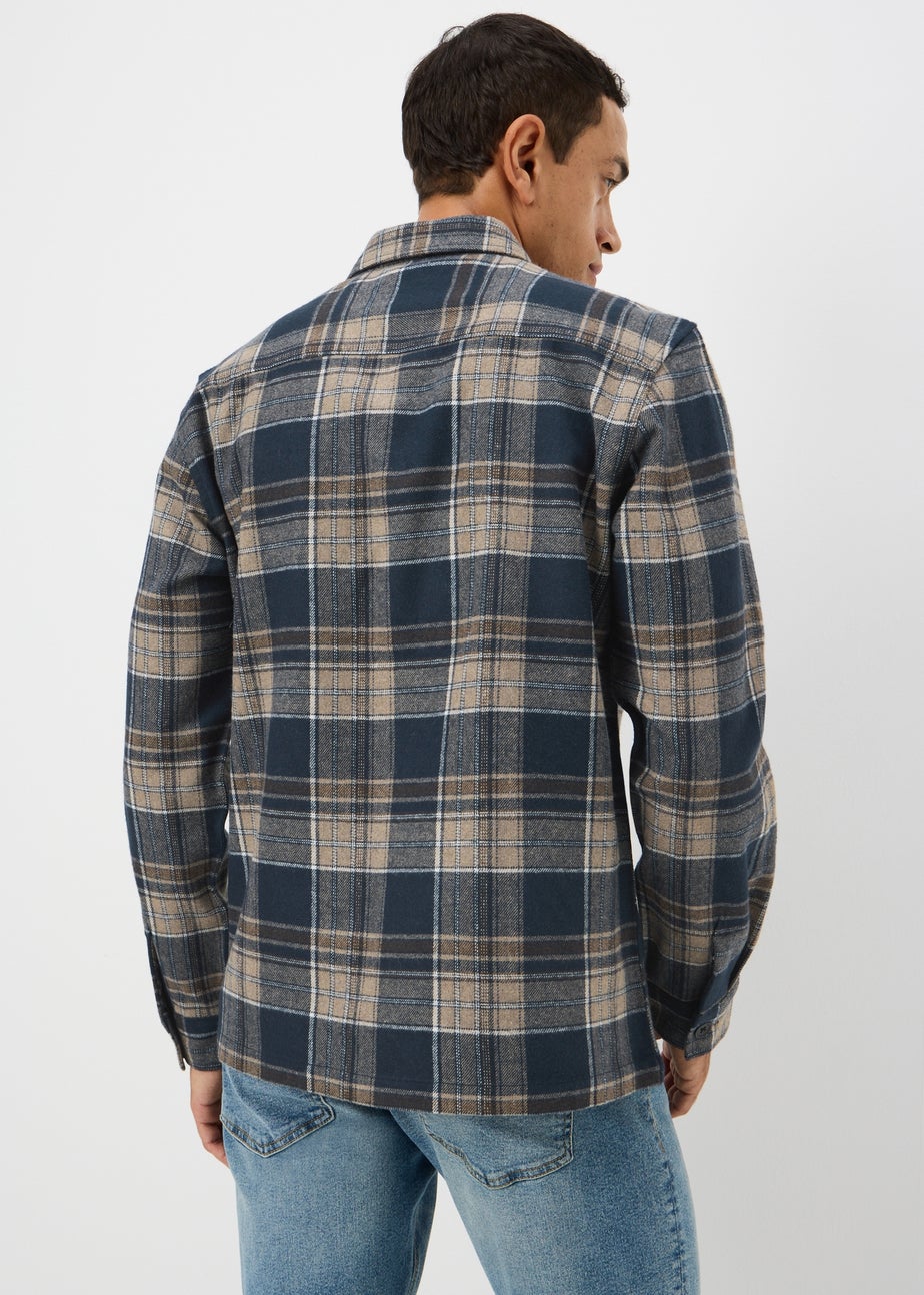 Brown & Blue Check Overshirt