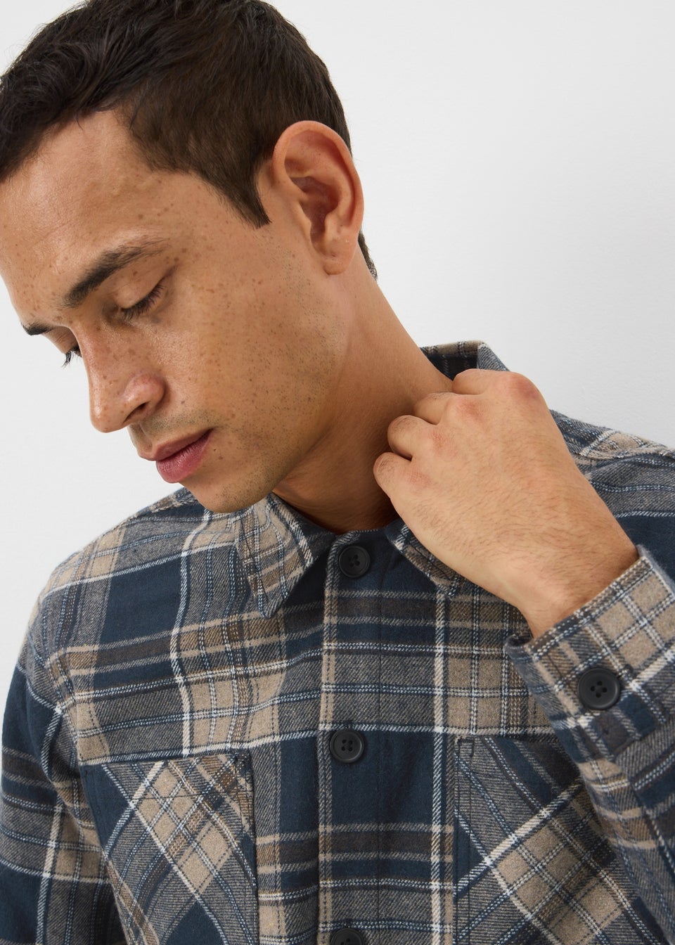 Brown & Blue Check Overshirt