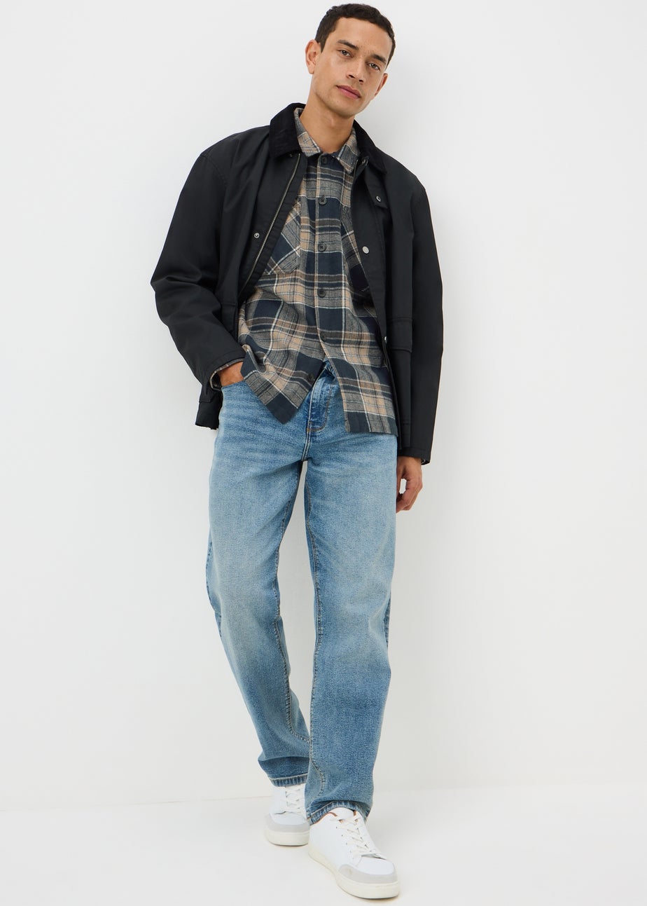 Brown & Blue Check Overshirt