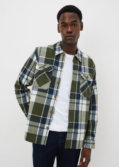 Khaki Checked Over-shirt