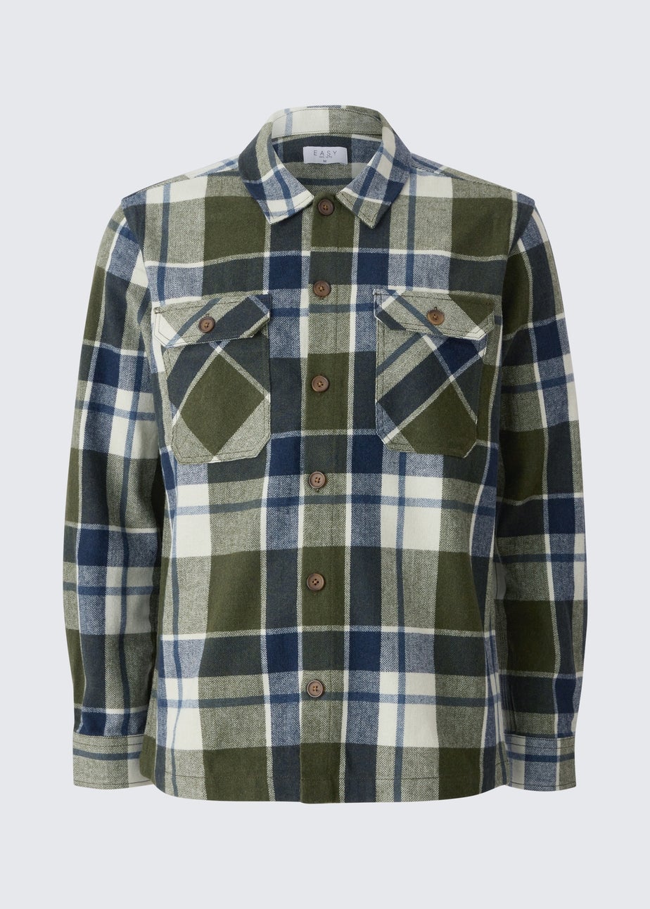 Khaki Checked Over-shirt