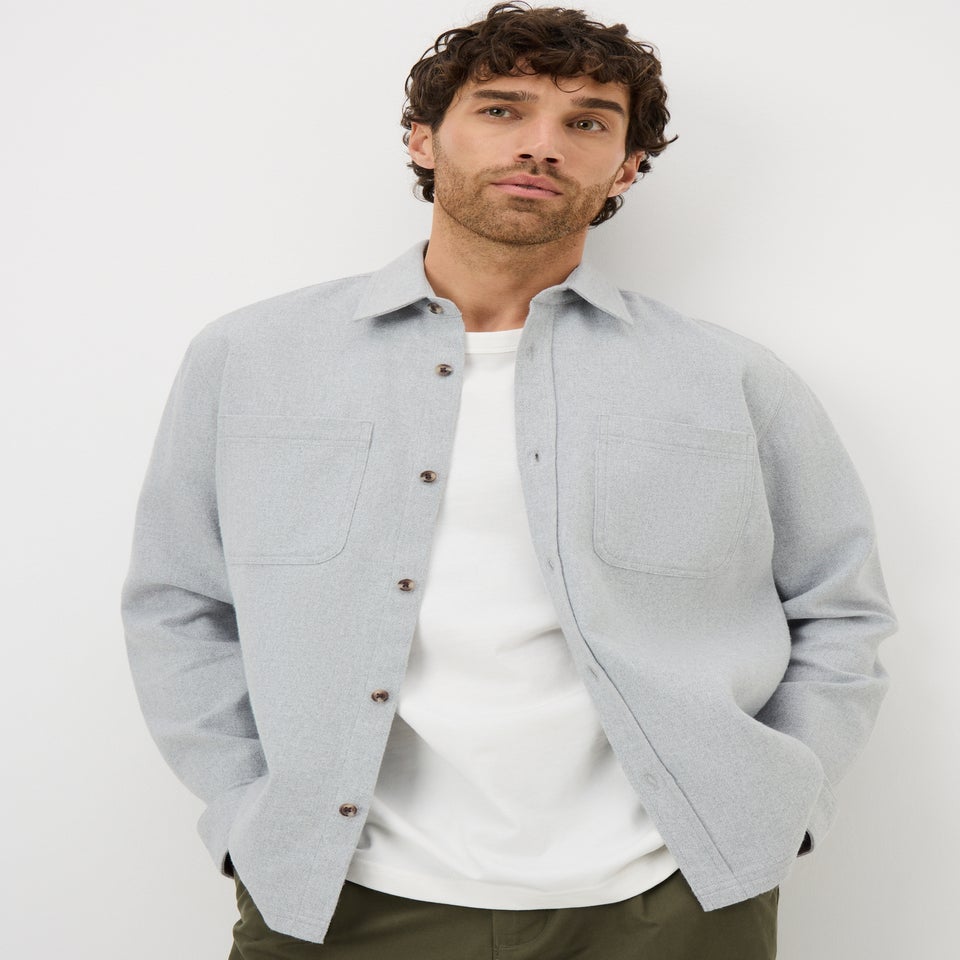 Grey Long Sleeve Grindle Shacket