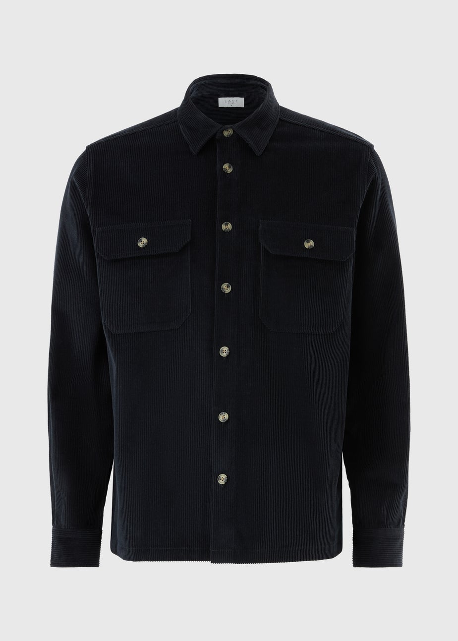 Navy Long Sleeve Corduroy Over-Shirt