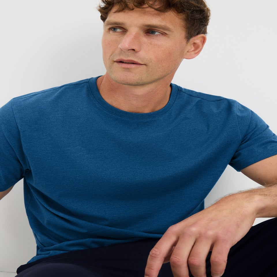 Blue Basic Long Pyjama Set