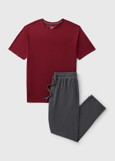 Burgundy Basic Long Pyjama Set