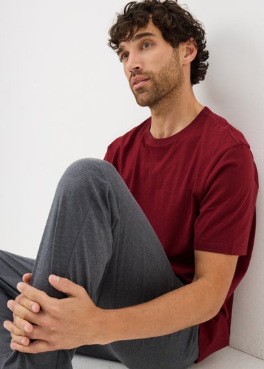 Burgundy Basic Long Pyjama Set