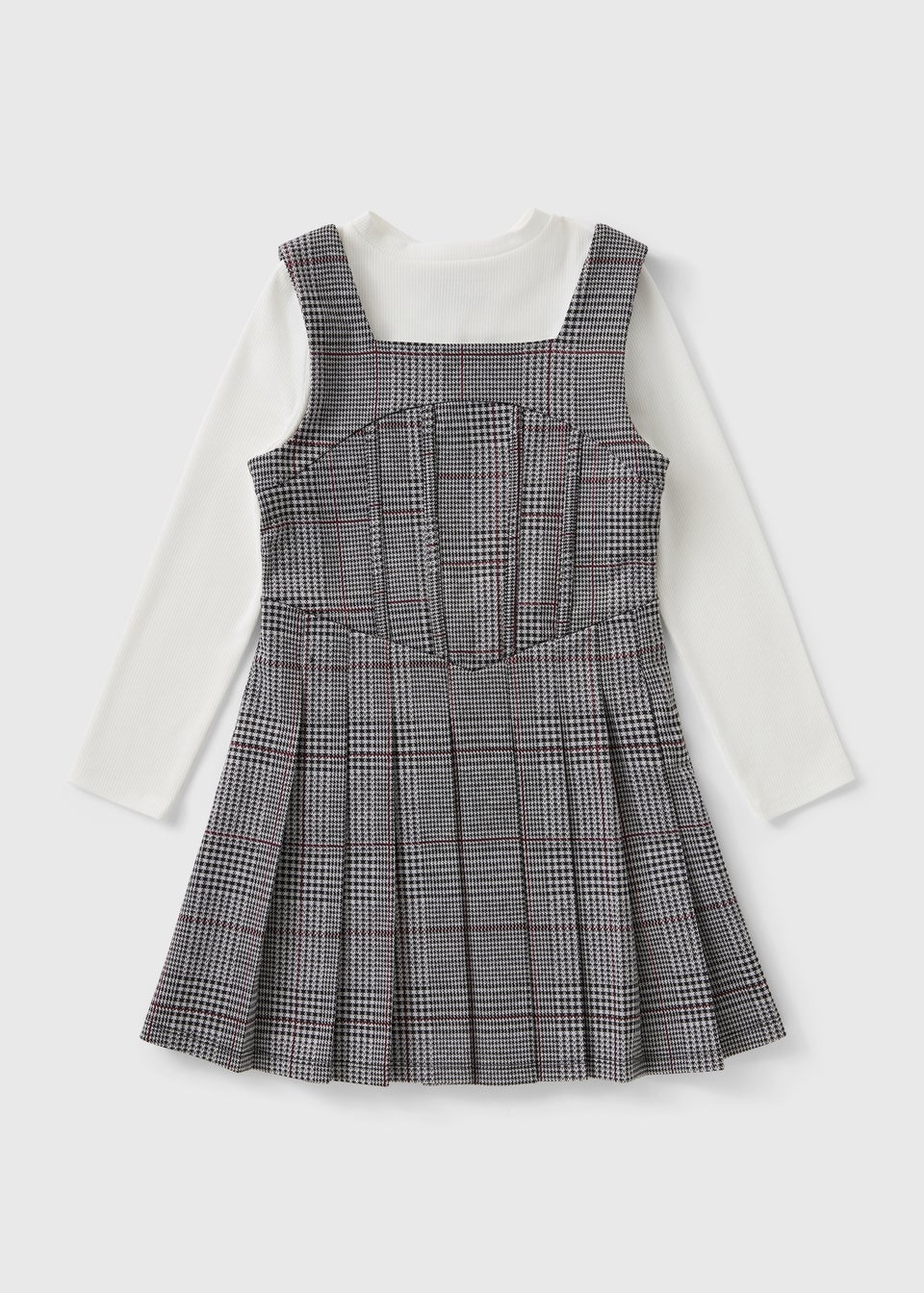 Girls Multicolour Check Corset Top & Dress Set (7-15yrs)