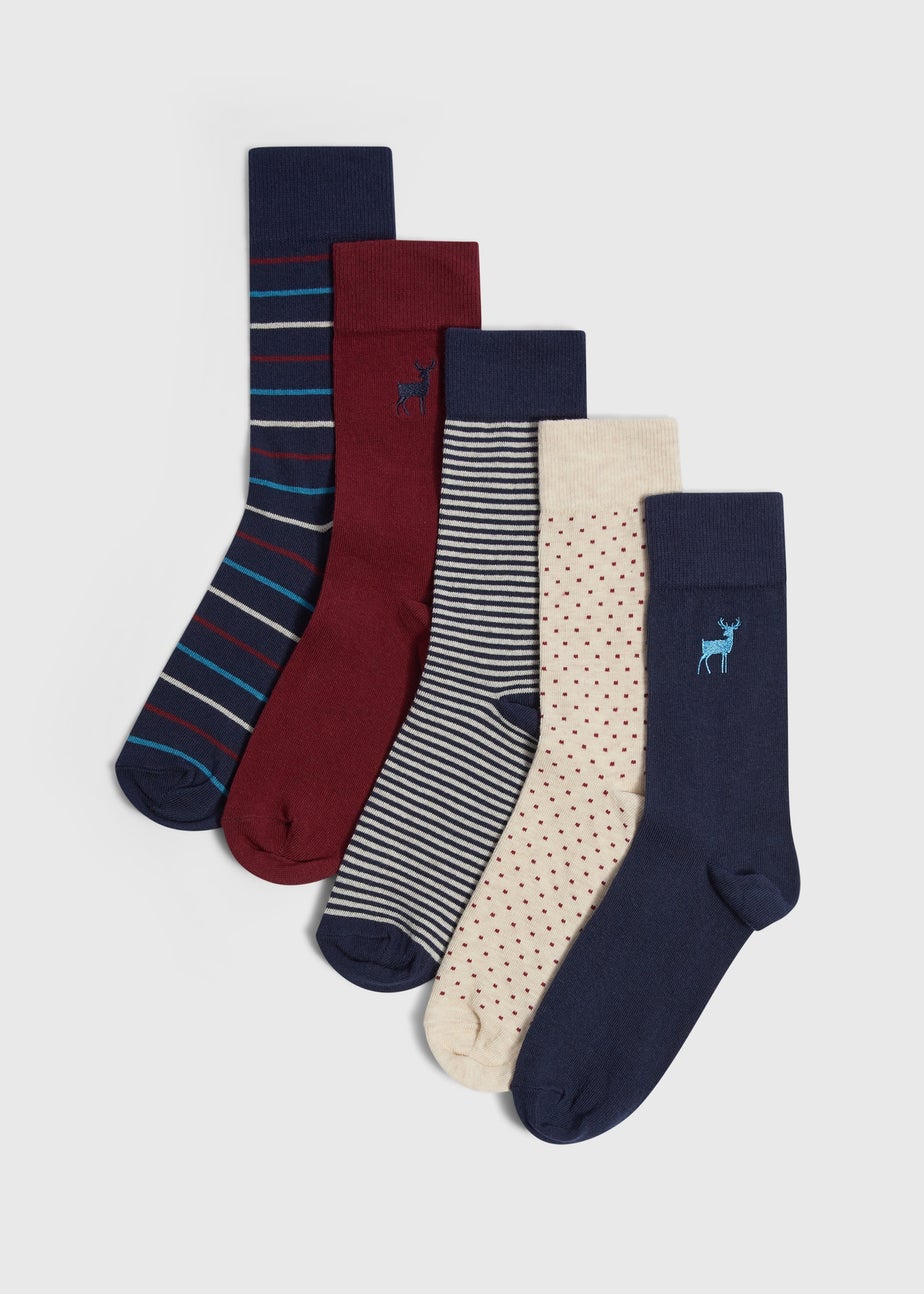 5 Pack Stag Design Socks