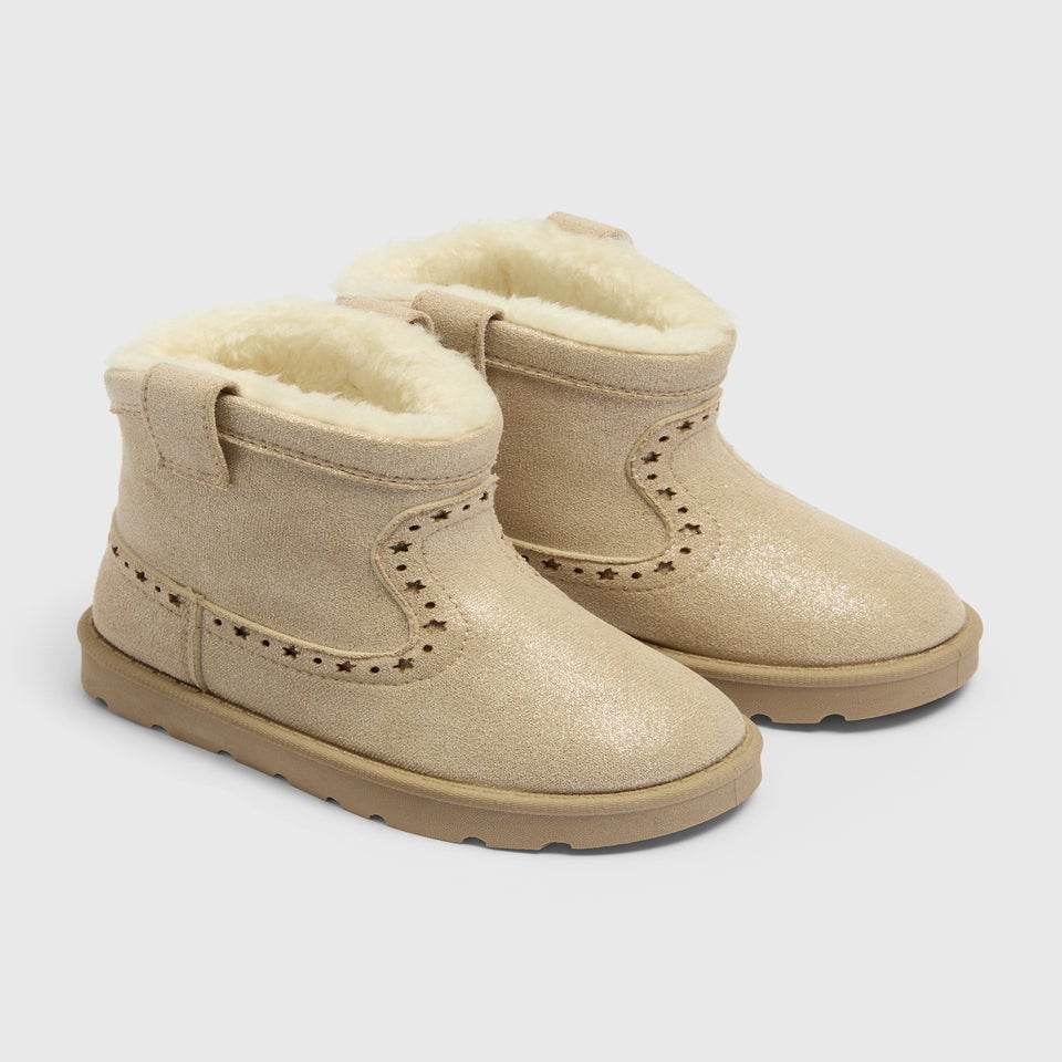 Girls Stone Glitter Western Snug Boots (Younger 4-12)