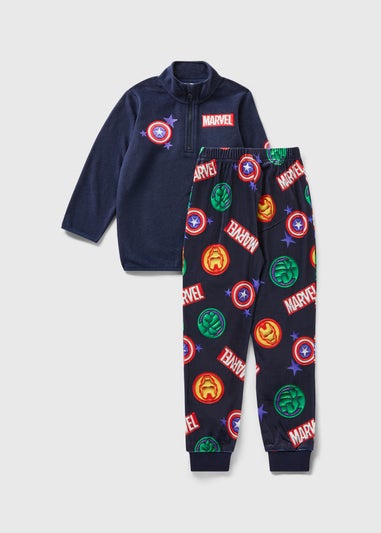 Marvel Boys Navy Zip Through Pyjama Set (4-13yrs)
