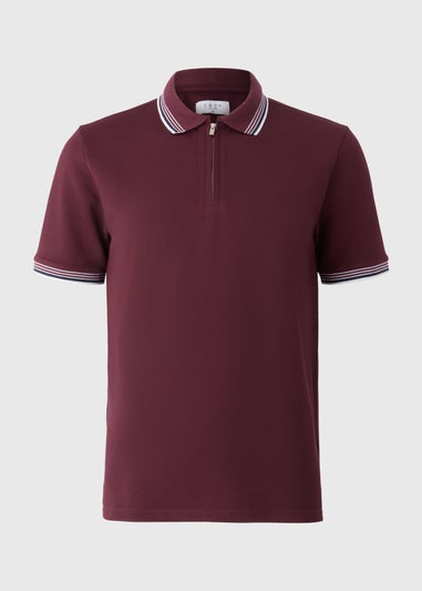 Burgundy Tipped Polo Shirt