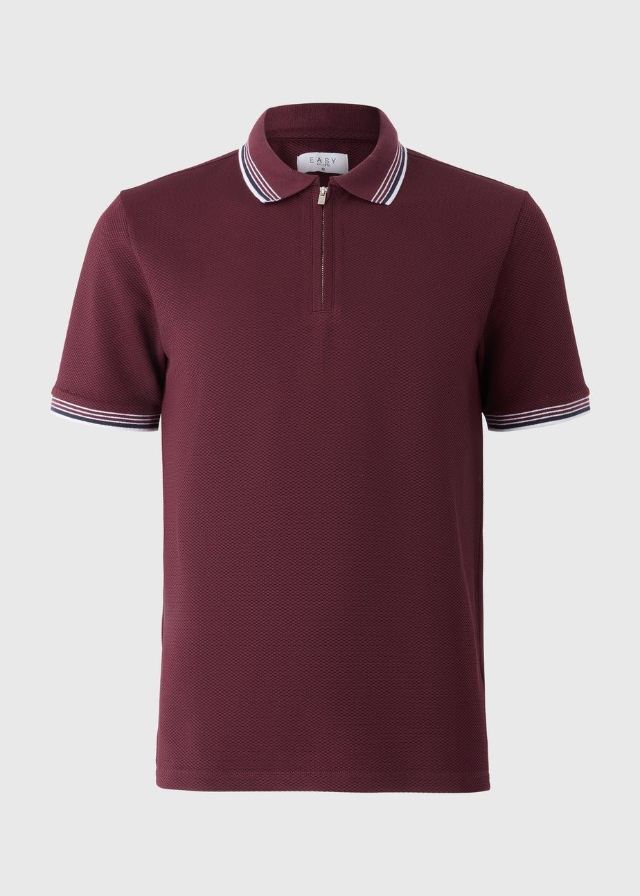 Burgundy Tipped Polo Shirt