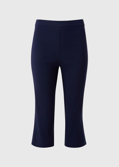 Navy Bengaline Cropped Leggings