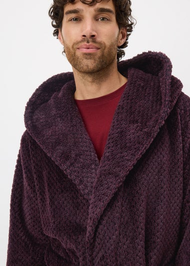 Burgundy Honeycomb Dressing Gown
