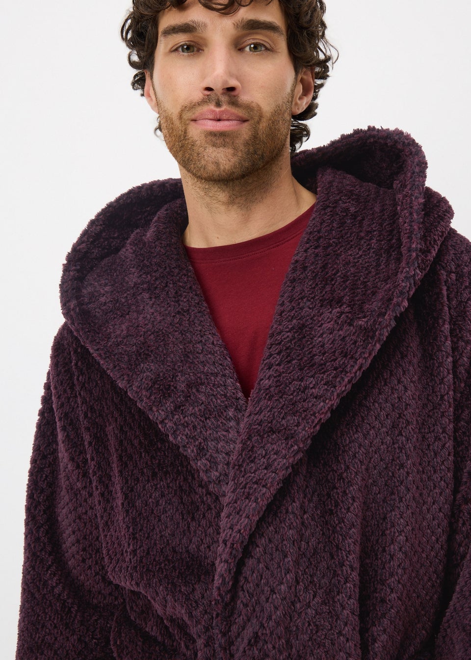 Burgundy Honeycomb Dressing Gown