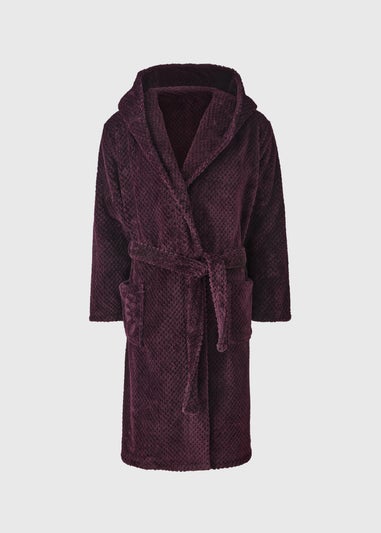 Burgundy Honeycomb Dressing Gown
