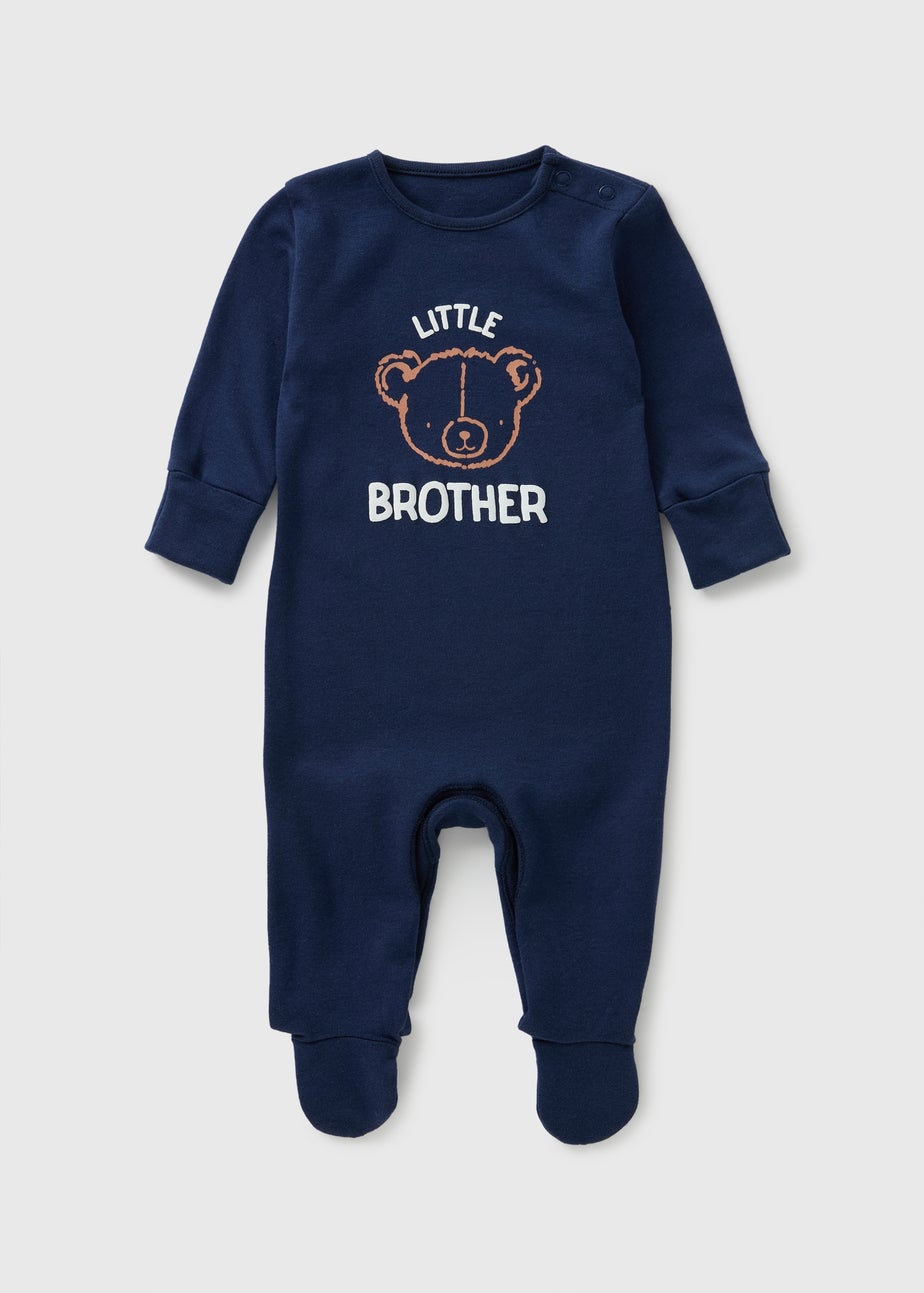 Baby Navy Little Brother Sleepsuit (0-18mths)