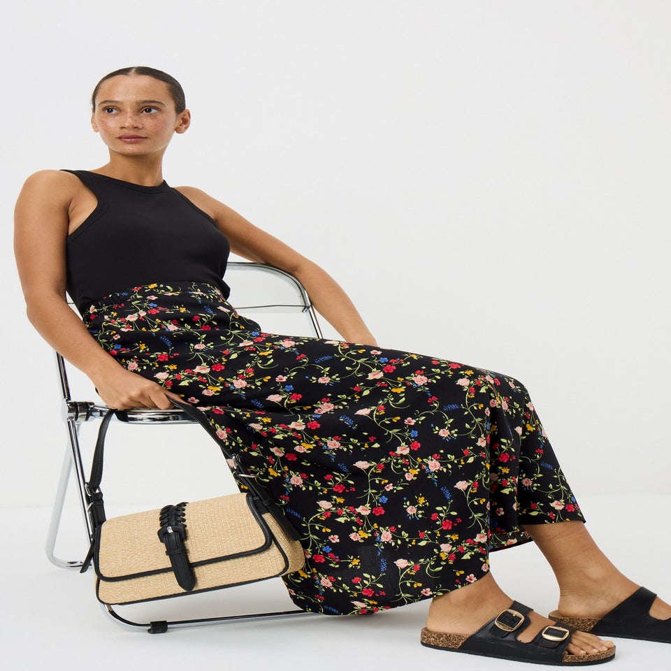 Ditsy Flared Hem Skirt