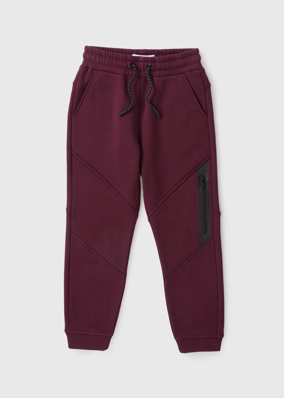 Boys Burgundy Sports Jogging Bottoms (7-15yrs)
