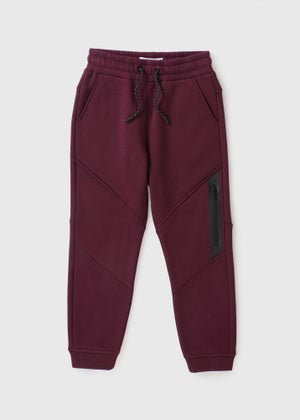 Boys Burgundy Sports Jogging Bottoms (7-15yrs)