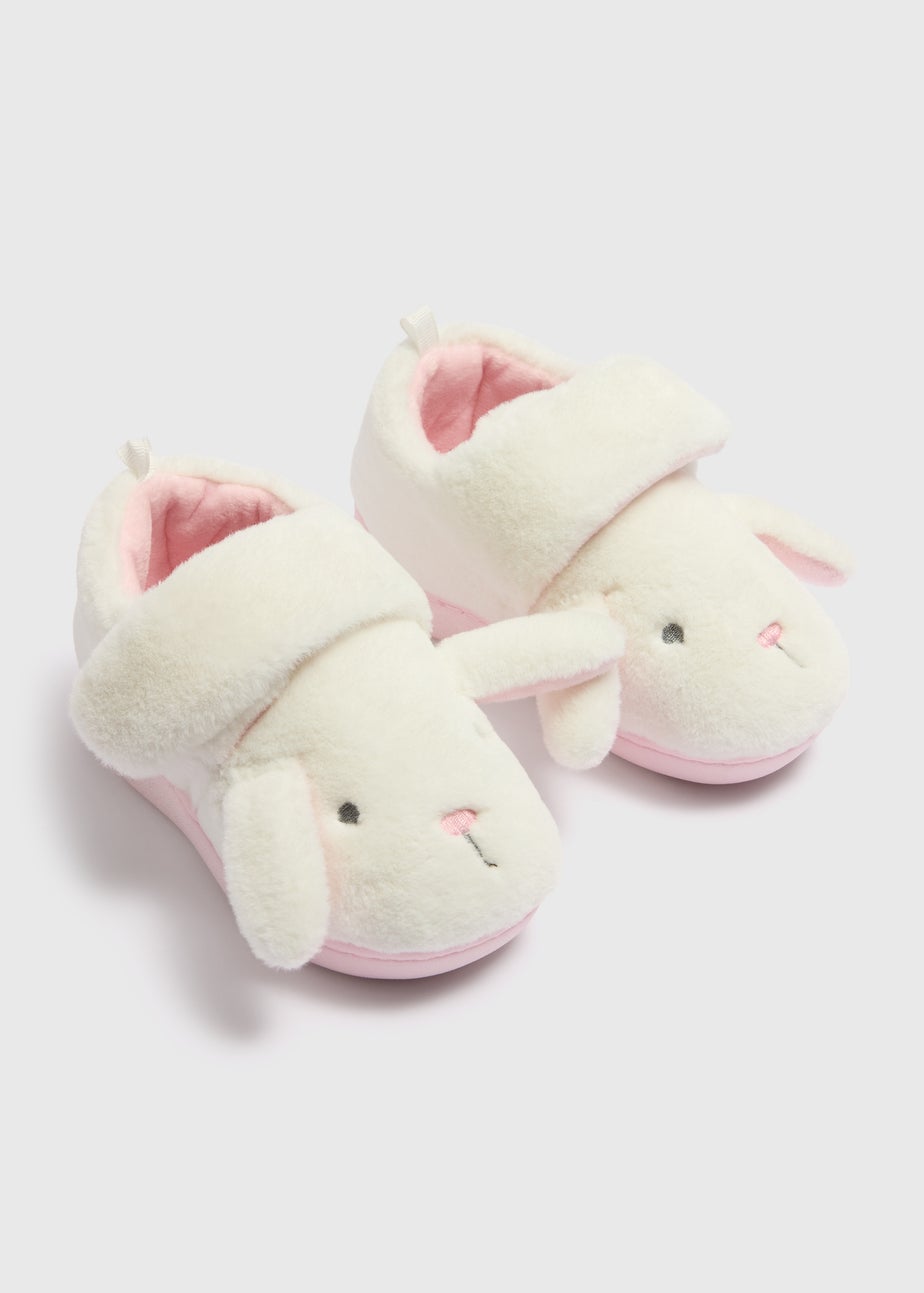 Girls Cream Bunny Cupsole Slippers (Younger 4-12)