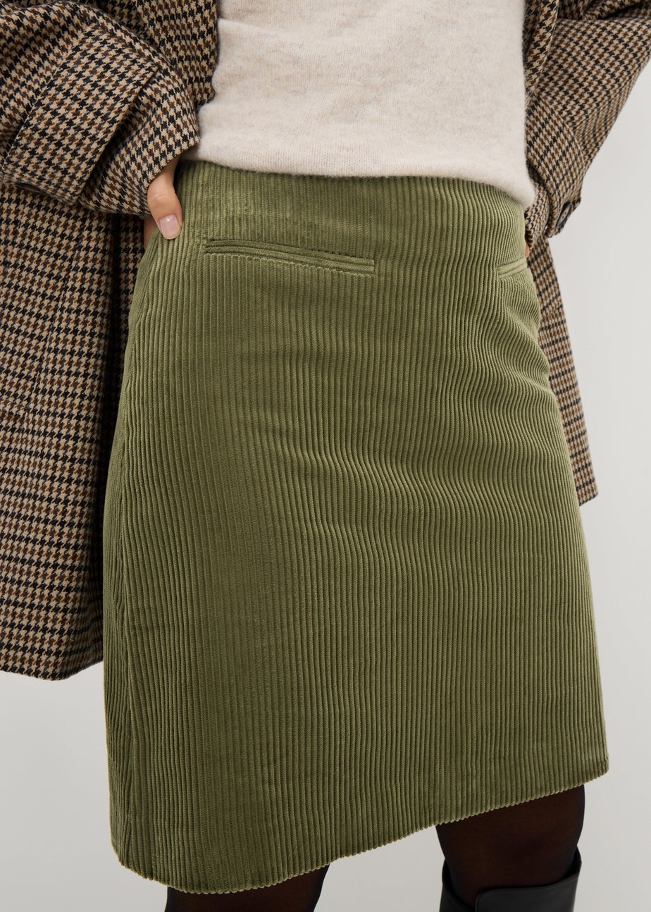 Green Cord Mini Skirt